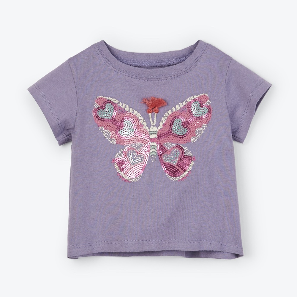 Glitzy Butterfly Baby Tee